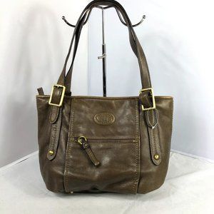 Giani Bernini Women's Pebbled Leather Tote Purse Shoulder Bag Brown Large Hand A